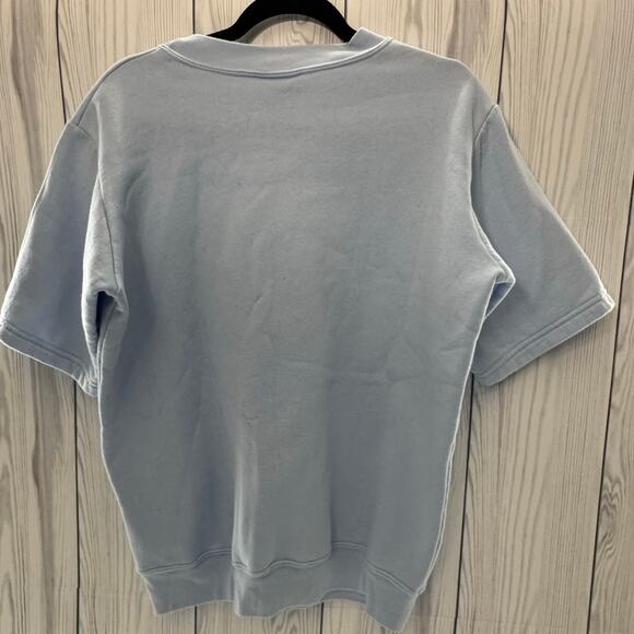 Vintage Floral Embroidered crewneck Blue Grandma USA Ginnis Girl Size Large - Picture 3 of 7